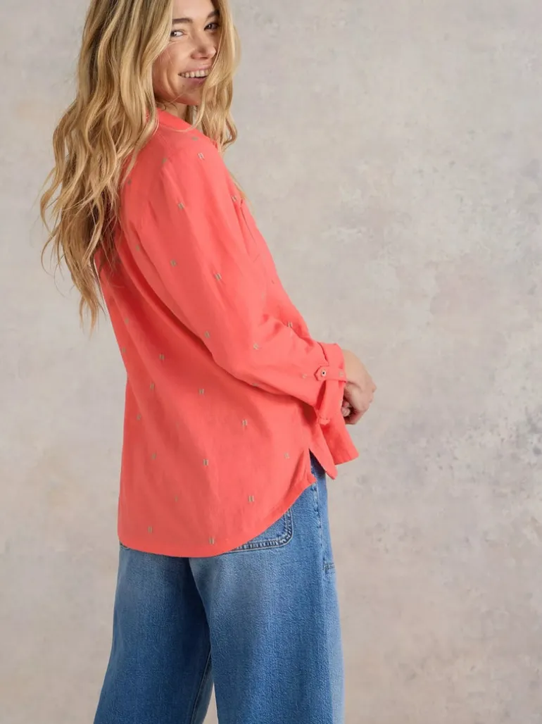 White Stuff Sophie Organic Cotton Shirt Bright Pink