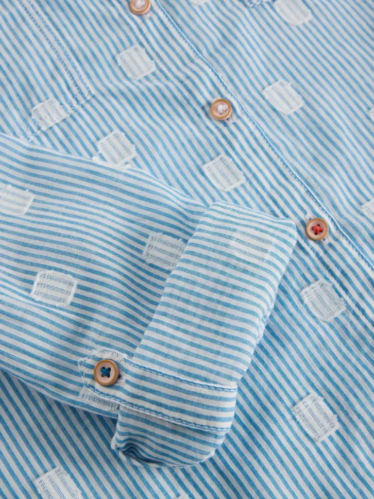 White Stuff Sophie Organic Cotton Shirt Blue MLT