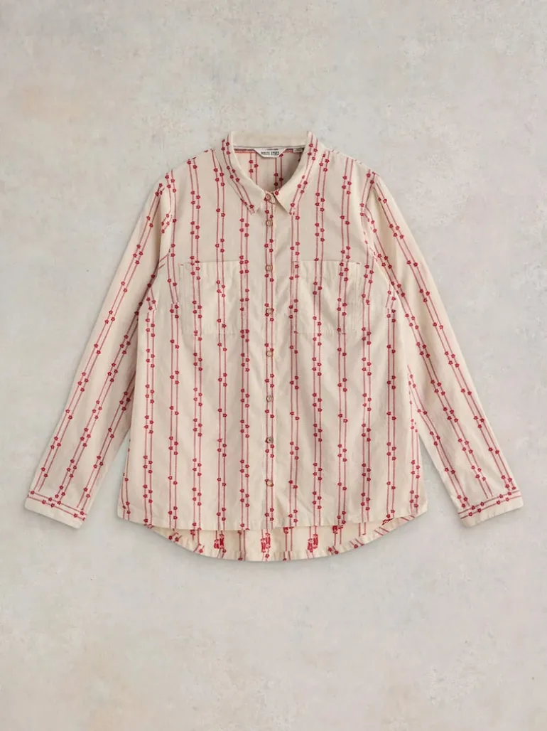 White Stuff Sophie Organic Cotton Shirt Pink MLT