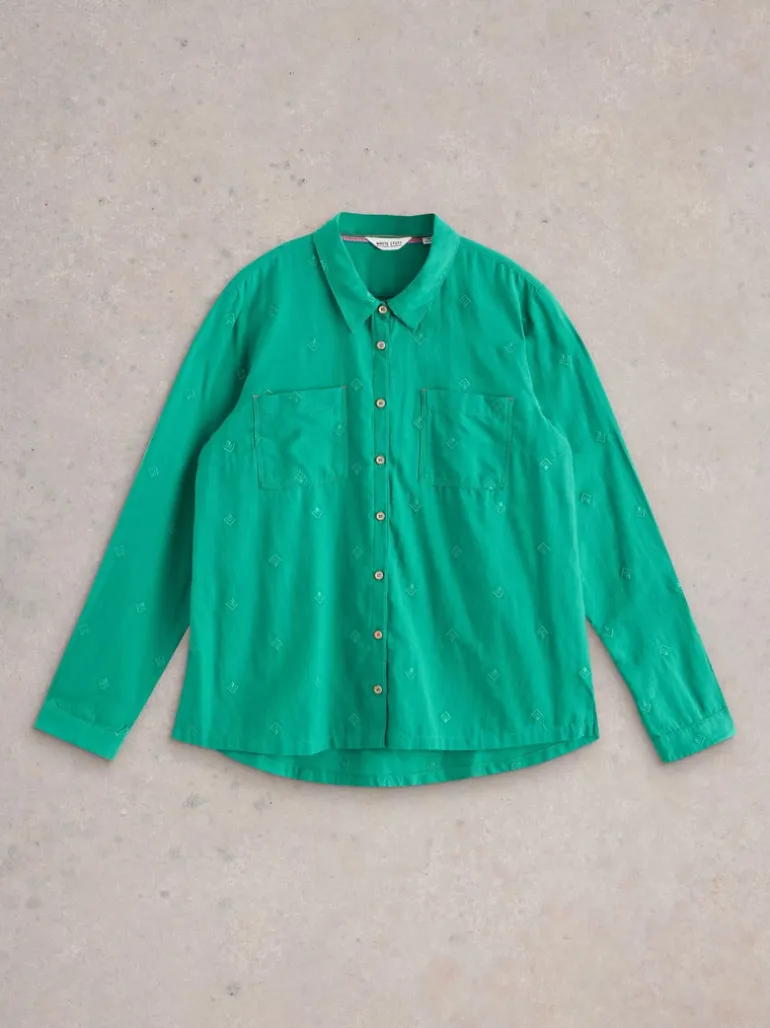 White Stuff Sophie Organic Cotton Shirt Bright Green