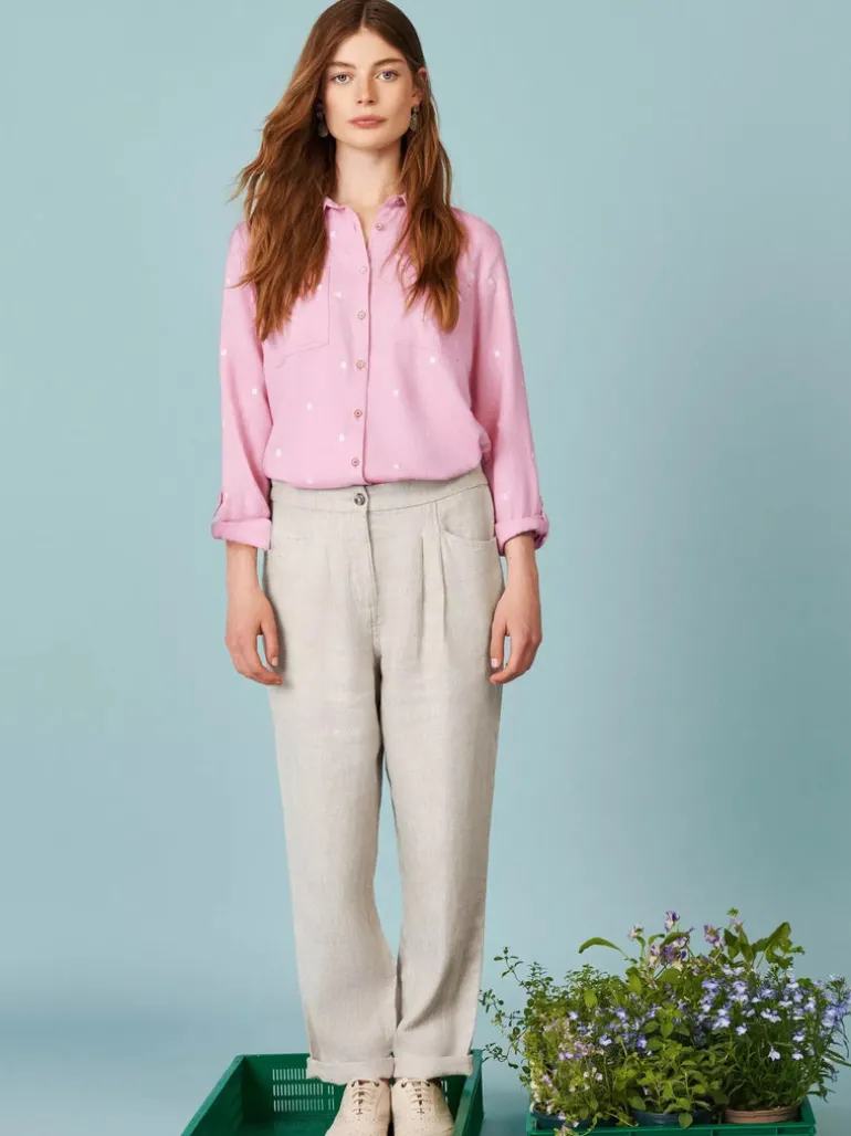 White Stuff Sophie Organic Cotton Shirt Pink MLT