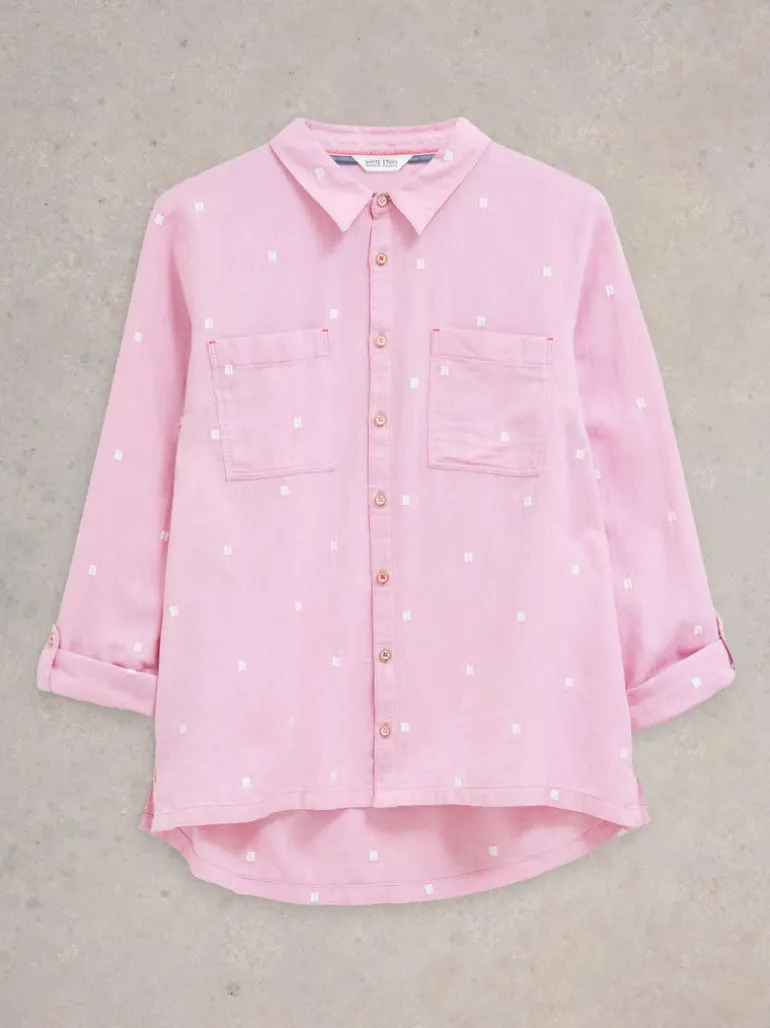 White Stuff Sophie Organic Cotton Shirt Pink MLT