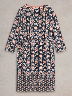 White Stuff Tallie Jersey Dress Navy Print