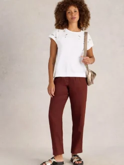 White Stuff Thea Broderie Tee Bril White