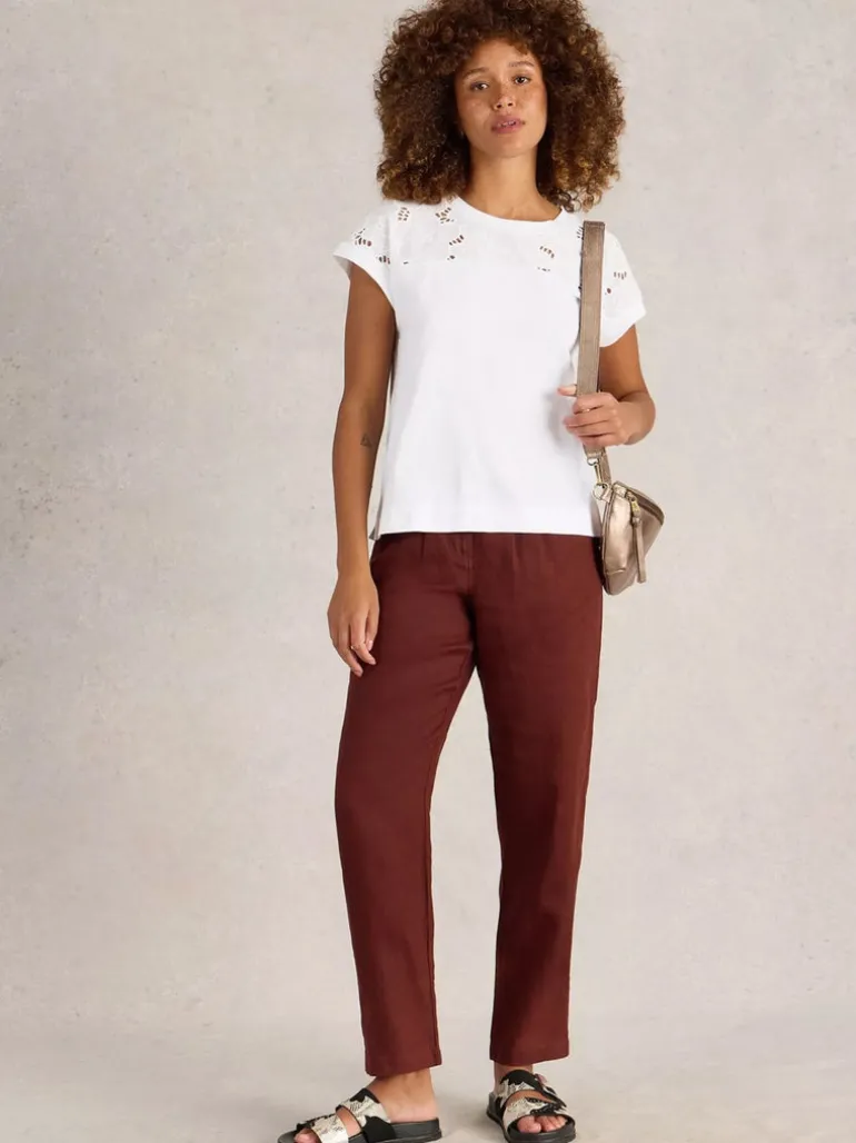 White Stuff Thea Broderie Tee Bril White