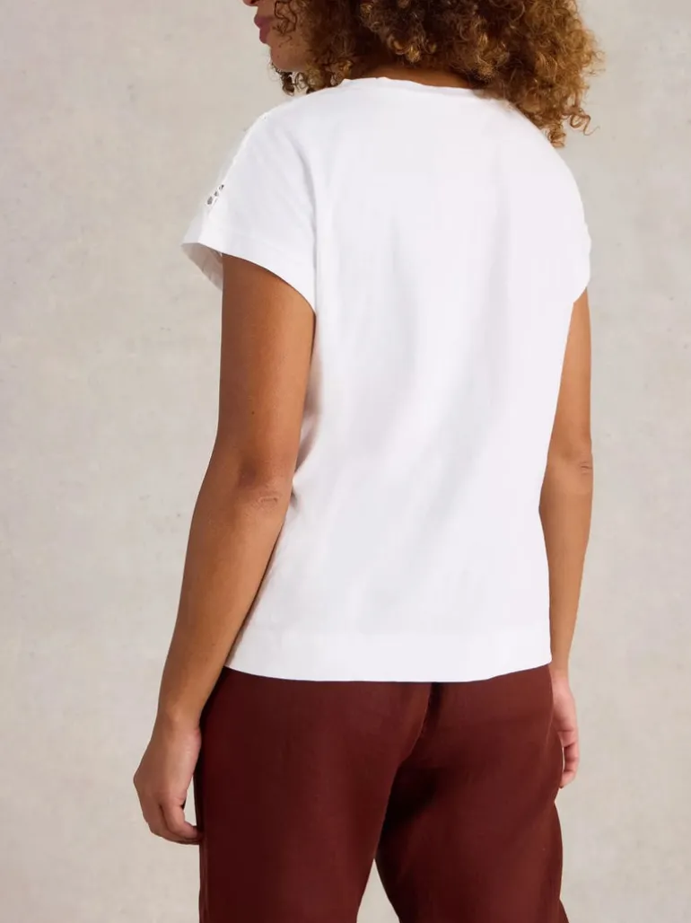 White Stuff Thea Broderie Tee Bril White