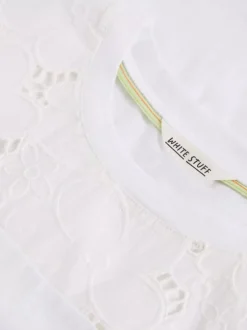 White Stuff Thea Broderie Tee Bril White