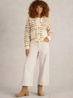 White Stuff Tia Wide Leg Crop Jean Nat White