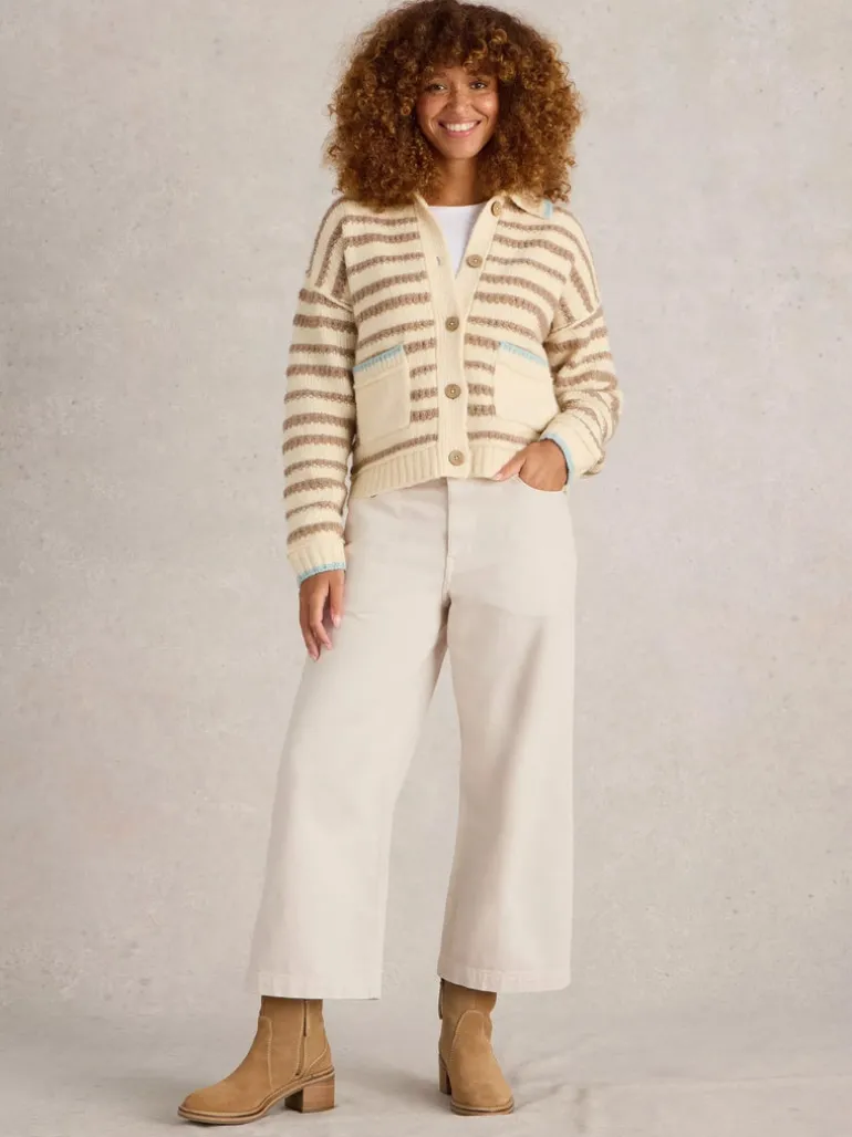 White Stuff Tia Wide Leg Crop Jean Nat White