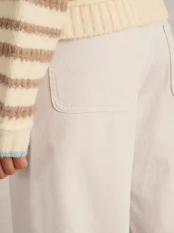 White Stuff Tia Wide Leg Crop Jean Nat White