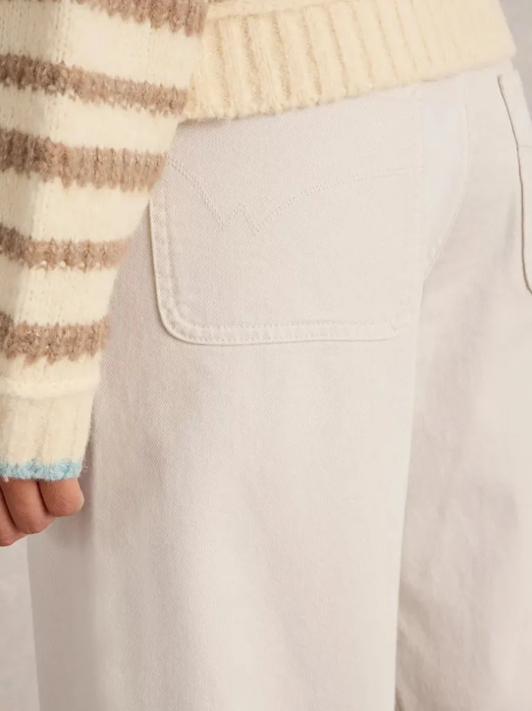 White Stuff Tia Wide Leg Crop Jean Nat White