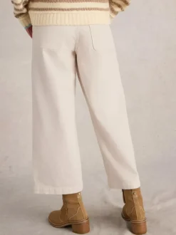 White Stuff Tia Wide Leg Crop Jean Nat White