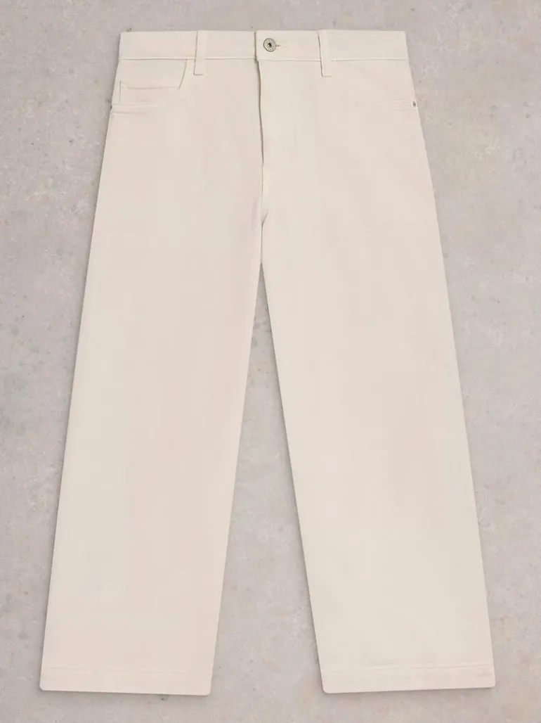 White Stuff Tia Wide Leg Crop Jean Nat White