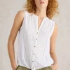 White Stuff Tulip Sleeveless Shirt Bril White