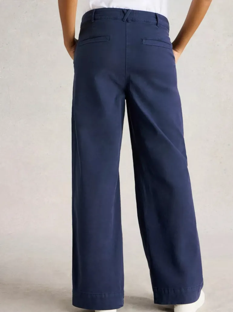 White Stuff Twister Chino Wide Leg Trouser Navy
