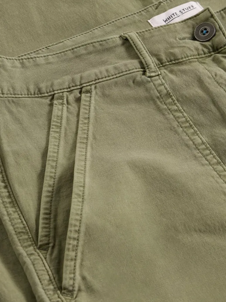 White Stuff Twister Chino Wide Leg Trouser Khaki