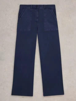 White Stuff Twister Chino Wide Leg Trouser Navy