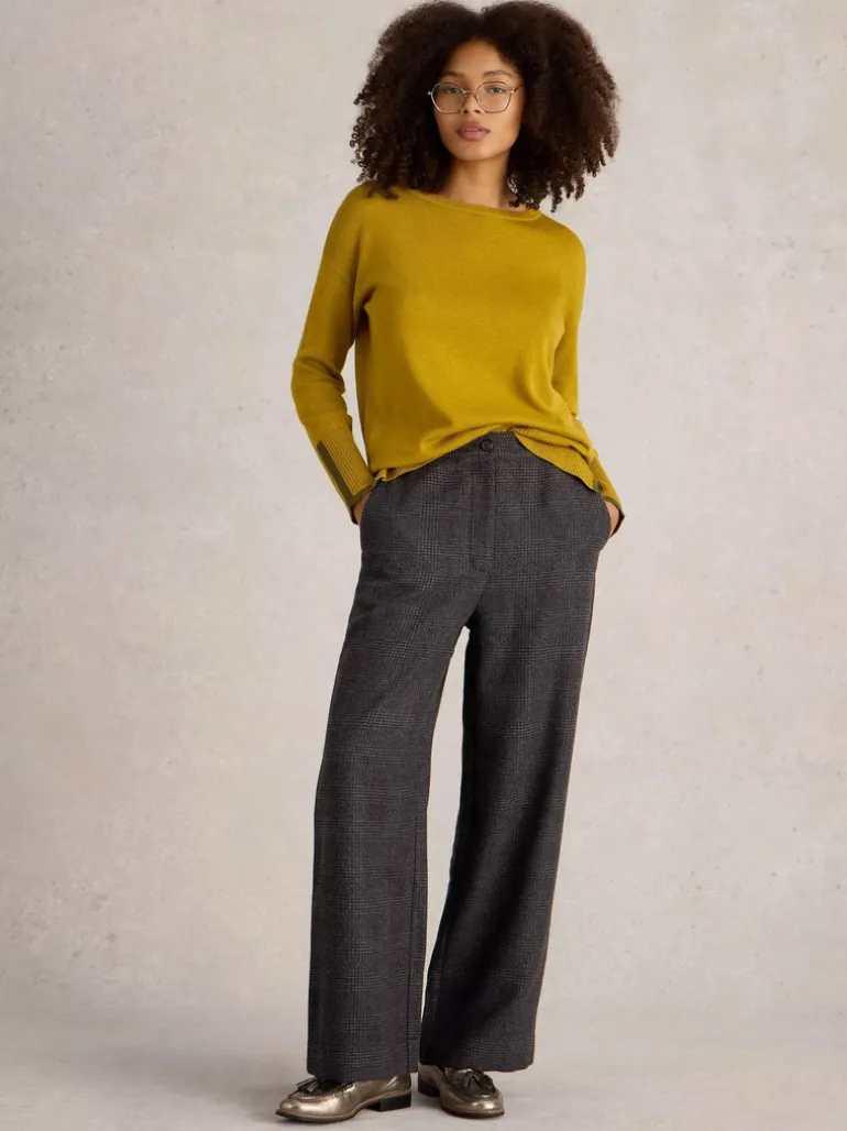 White Stuff Una Tweedy Wide Leg Trouser Black MLT