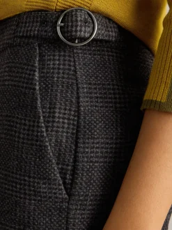 White Stuff Una Tweedy Wide Leg Trouser Black MLT