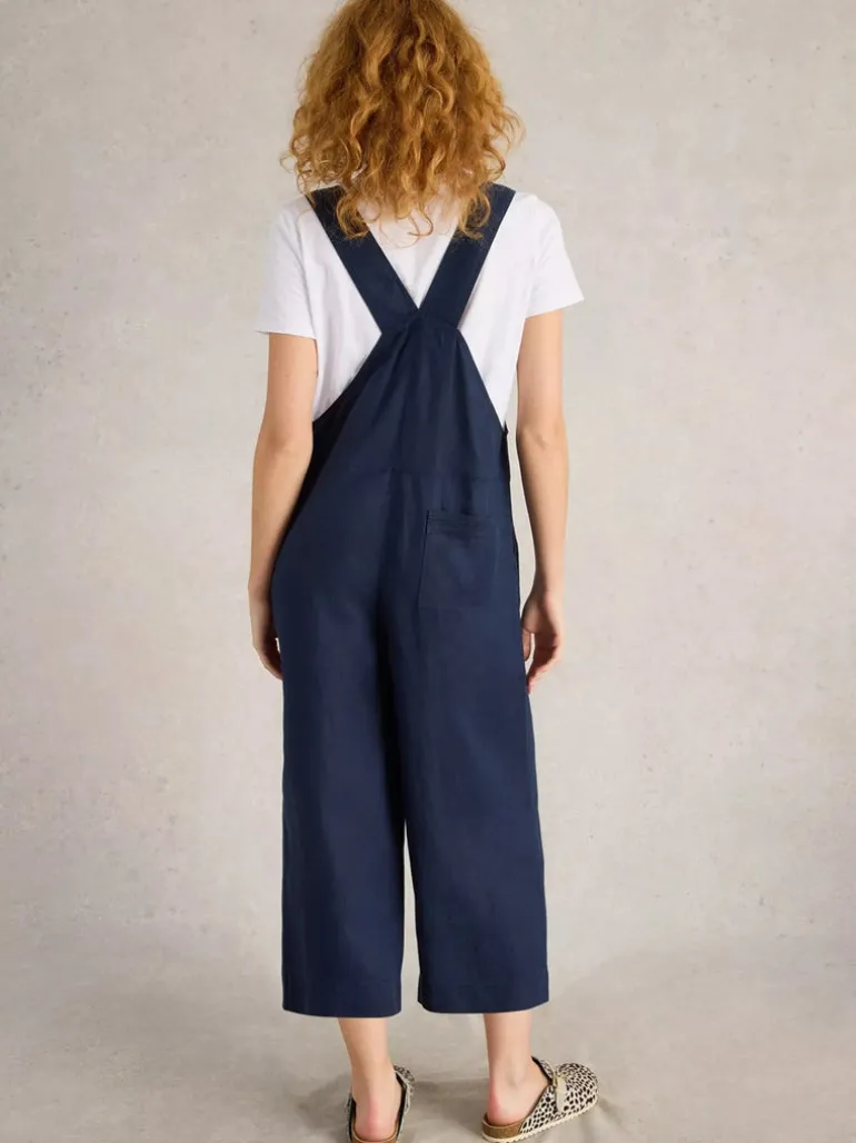 White Stuff Viola Linen Dungaree Navy