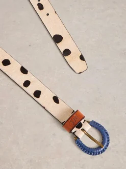 White Stuff Woven Buckle Belt Nat MLT